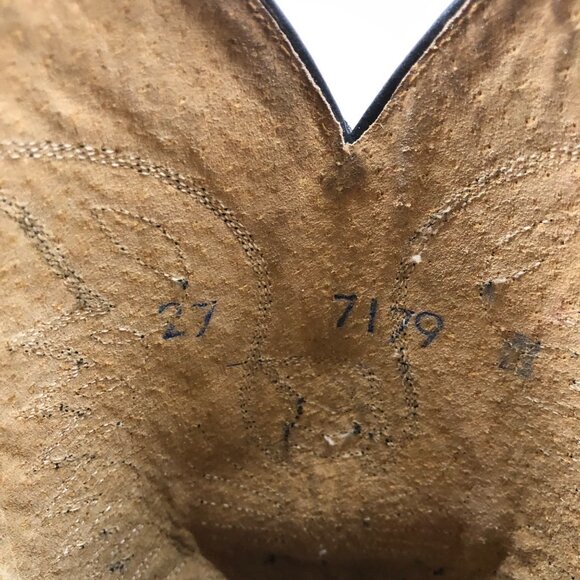 Rudel Western Boots Mens 8.5 Black Leather Pull On Rodeo Cowboy Boots - Picture 12 of 14